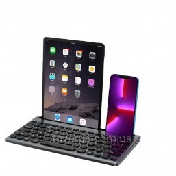 Бездротова клавіатура з підставкою для телефону, ноутбуку, смарт-телевізору, чорна
