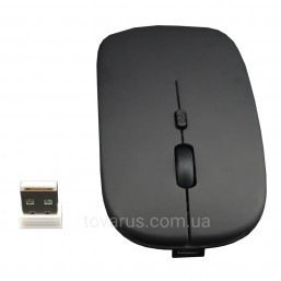 Бездротова акумуляторна Bluetooth+USB адаптер мишка, чорна
