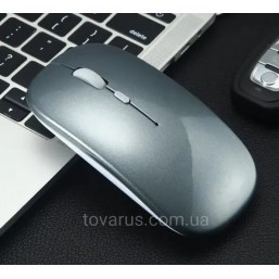 Бездротова акумуляторна Bluetooth+USB адаптер мишка, сріблястий